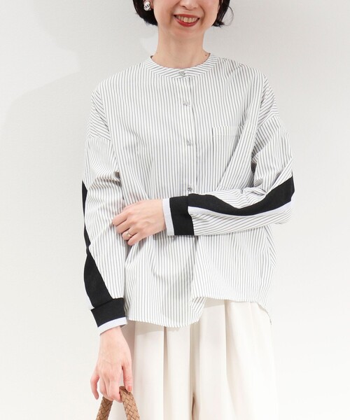 MICO COULIER(ミコクリエ)の「バックヨークテープブラウス(シャツ/ブラウス・レディース・オフホワイト/ホワイト系その他/ブルー系その他/ネイビー/ピンク系その他・38)」の20枚目の写真