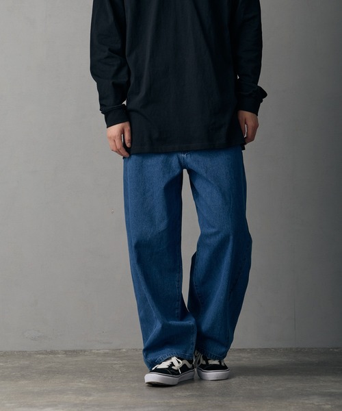 improves（インプローブス）の「9.5ozデニム バレルレッグ ジーンズ（デニムパンツ・メンズ・サックスブルー/ブラック/ブルー/ネイビー/ブラック系・MEDIUM/SMALL/X-LARGE/LARGE）」の5枚目の写真