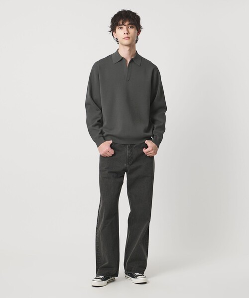 UNITED ARROWS(ユナイテッドアローズ)の「4シーズンズ ミラノリブ スキッパー ニット(ニット/セーター・メンズ・ナチュラル/ダークグレー・M/XL/S/L)」の3枚目の写真
