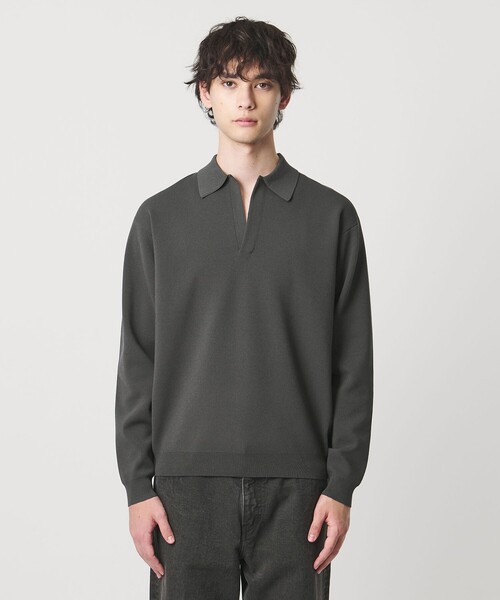 UNITED ARROWS(ユナイテッドアローズ)の「4シーズンズ ミラノリブ スキッパー ニット(ニット/セーター・メンズ・ナチュラル/ダークグレー・M/XL/S/L)」の7枚目の写真