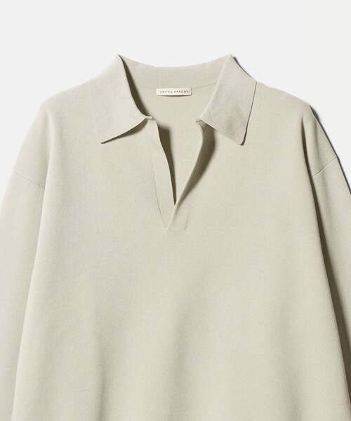 UNITED ARROWS(ユナイテッドアローズ)の「4シーズンズ ミラノリブ スキッパー ニット(ニット/セーター・メンズ・ナチュラル/ダークグレー・M/XL/S/L)」の12枚目の写真