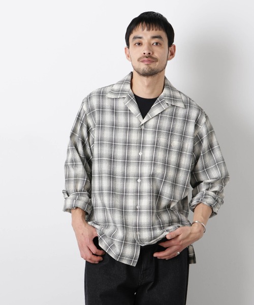 NANO universe(ナノユニバース)の「マイクロシアサッカーチェックシャツ(シャツ/ブラウス・メンズ・ブラック/ベージュ系その他・S/M/L)」の1枚目の写真