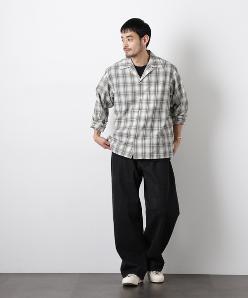 NANO universe(ナノユニバース)の「マイクロシアサッカーチェックシャツ(シャツ/ブラウス・メンズ・ブラック/ベージュ系その他・S/M/L)」の5枚目の写真