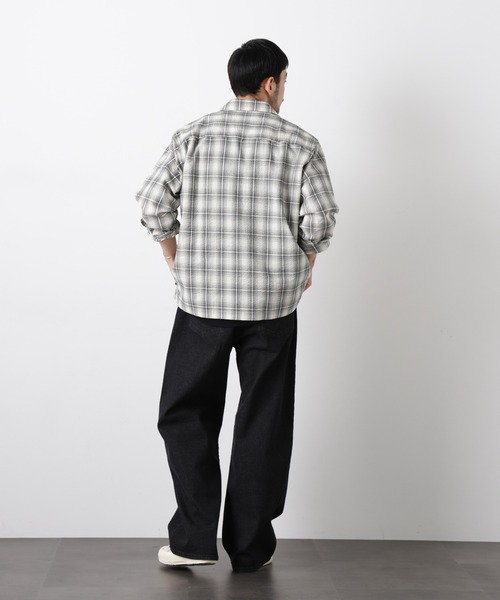 NANO universe(ナノユニバース)の「マイクロシアサッカーチェックシャツ(シャツ/ブラウス・メンズ・ブラック/ベージュ系その他・S/M/L)」の8枚目の写真