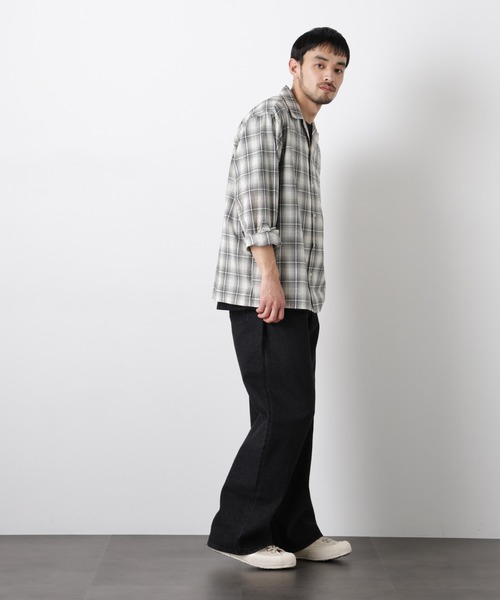 NANO universe(ナノユニバース)の「マイクロシアサッカーチェックシャツ(シャツ/ブラウス・メンズ・ブラック/ベージュ系その他・S/M/L)」の6枚目の写真