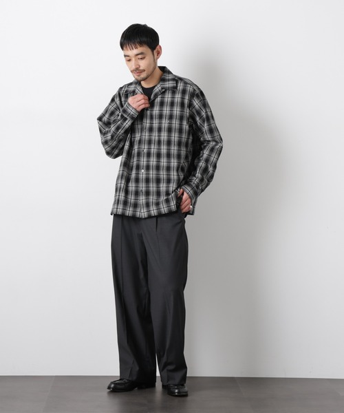 NANO universe(ナノユニバース)の「マイクロシアサッカーチェックシャツ(シャツ/ブラウス・メンズ・ブラック/ベージュ系その他・S/M/L)」の13枚目の写真