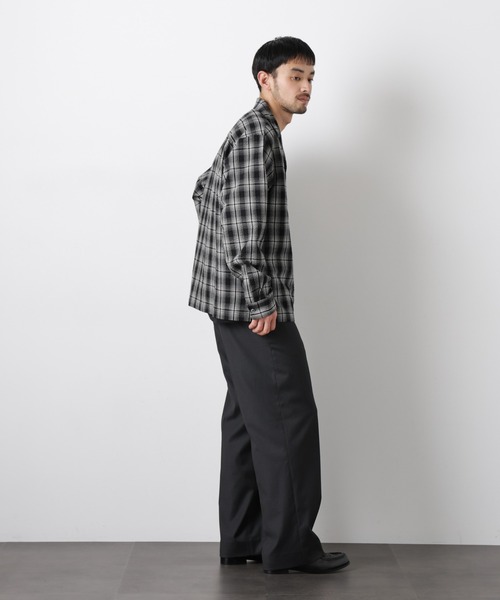 NANO universe(ナノユニバース)の「マイクロシアサッカーチェックシャツ(シャツ/ブラウス・メンズ・ブラック/ベージュ系その他・S/M/L)」の14枚目の写真