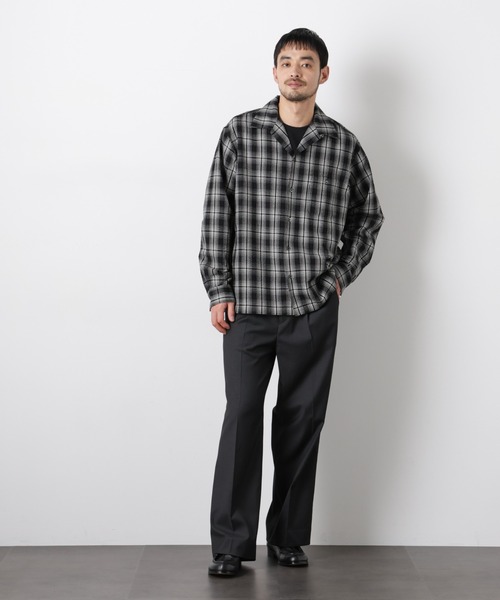 NANO universe(ナノユニバース)の「マイクロシアサッカーチェックシャツ(シャツ/ブラウス・メンズ・ブラック/ベージュ系その他・S/M/L)」の12枚目の写真