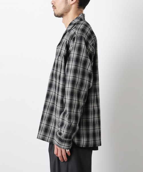 NANO universe(ナノユニバース)の「マイクロシアサッカーチェックシャツ(シャツ/ブラウス・メンズ・ブラック/ベージュ系その他・S/M/L)」の16枚目の写真