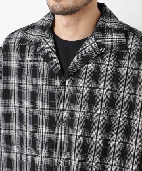 NANO universe(ナノユニバース)の「マイクロシアサッカーチェックシャツ(シャツ/ブラウス・メンズ・ブラック/ベージュ系その他・S/M/L)」の18枚目の写真