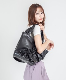 HELOYSE | 【HELOYSE/エロイーズ】フリルトートバッグ　mercury PU leather S(トートバッグ)