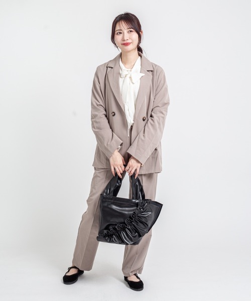 HELOYSE（エロイーズ）の「【HELOYSE/エロイーズ】フリルトートバッグ　mercury PU leather S（トートバッグ・レディース・シルバー/ブラック・FREE）」の20枚目の写真