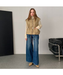 Collar Quilting Zip-Up Vest (2colors)