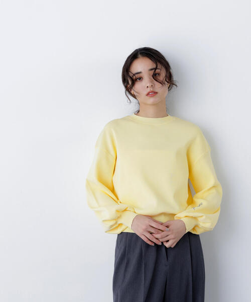 N.（N. Natural Beauty Basic）（エヌエヌナチュラルビューティーベーシック）の「ロゴ刺繍スウェットライクニット（ニット/セーター・レディース・イエロー/ネイビー/オフホワイト・ﾌﾘ-）」の20枚目の写真