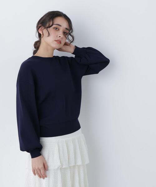 N.(N. Natural Beauty Basic)(エヌエヌナチュラルビューティーベーシック)の「ロゴ刺繍スウェットライクニット(ニット/セーター・レディース・イエロー/ネイビー/オフホワイト・フリ-)」の13枚目の写真