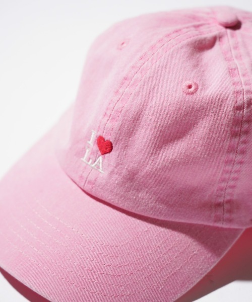 C.E.L.STORE（セルストア）の「I LOVE LA / アイラブエルエー LOGO PIGMENT CAP 刺しゅう ロゴ ピグメント加工 キャップ（キャップ・メンズ・ブルー/サンドベージュ/ピンク・ONE SIZE）」の3枚目の写真