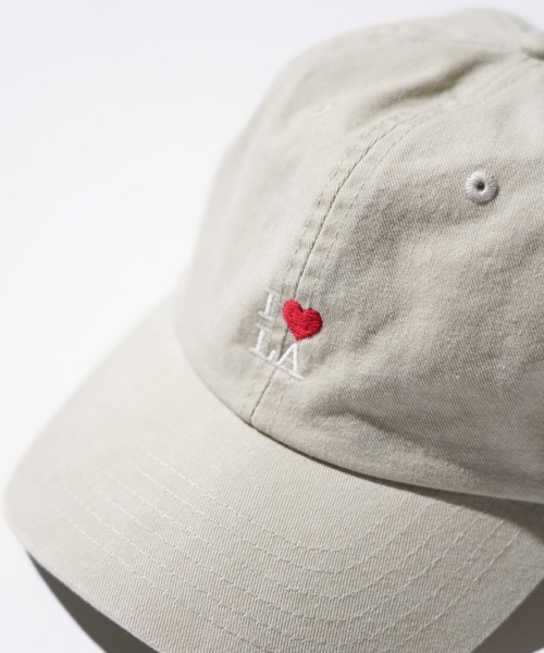 C.E.L.STORE（セルストア）の「I LOVE LA / アイラブエルエー LOGO PIGMENT CAP 刺しゅう ロゴ ピグメント加工 キャップ（キャップ・メンズ・ブルー/サンドベージュ/ピンク・ONE SIZE）」の2枚目の写真