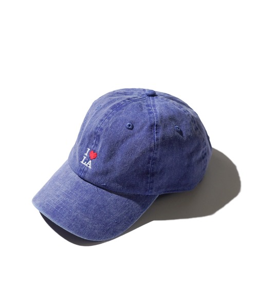 C.E.L.STORE（セルストア）の「I LOVE LA / アイラブエルエー LOGO PIGMENT CAP 刺しゅう ロゴ ピグメント加工 キャップ（キャップ・メンズ・ブルー/サンドベージュ/ピンク・ONE SIZE）」の7枚目の写真