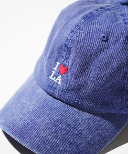 C.E.L.STORE（セルストア）の「I LOVE LA / アイラブエルエー LOGO PIGMENT CAP 刺しゅう ロゴ ピグメント加工 キャップ（キャップ・メンズ・ブルー/サンドベージュ/ピンク・ONE SIZE）」の8枚目の写真