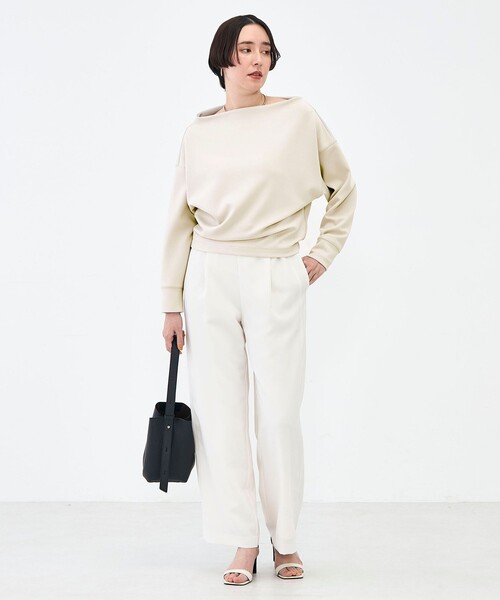 NOLLEY’S Sophi（ノーリーズソフィ）の「《セットアップ対応》ウォッシャブルボートネックライトダンボールプルオーバー（Tシャツ/カットソー・レディース・ブラック/ホワイト/ベージュ・38）」の22枚目の写真