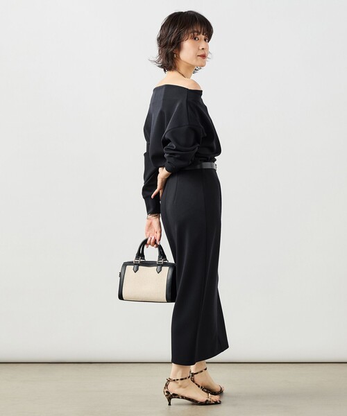 NOLLEY’S Sophi(ノーリーズソフィ)の「《セットアップ対応》ウォッシャブルボートネックライトダンボールプルオーバー(Tシャツ/カットソー・レディース・ブラック/ホワイト/ベージュ・38)」の6枚目の写真