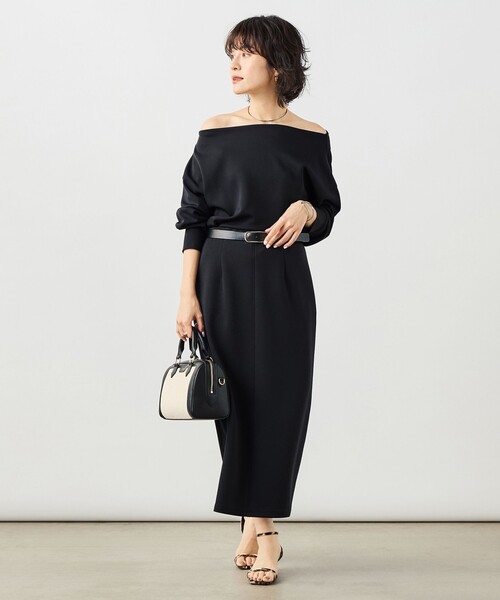 NOLLEY’S Sophi(ノーリーズソフィ)の「《セットアップ対応》ウォッシャブルボートネックライトダンボールプルオーバー(Tシャツ/カットソー・レディース・ブラック/ホワイト/ベージュ・38)」の7枚目の写真