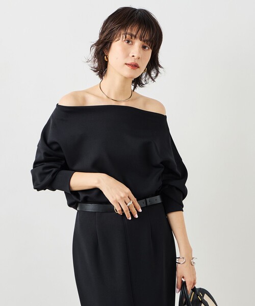 NOLLEY’S Sophi(ノーリーズソフィ)の「《セットアップ対応》ウォッシャブルボートネックライトダンボールプルオーバー(Tシャツ/カットソー・レディース・ブラック/ホワイト/ベージュ・38)」の8枚目の写真