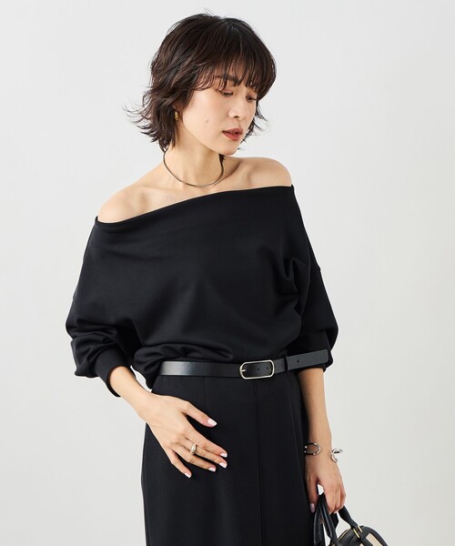 NOLLEY’S Sophi(ノーリーズソフィ)の「《セットアップ対応》ウォッシャブルボートネックライトダンボールプルオーバー(Tシャツ/カットソー・レディース・ブラック/ホワイト/ベージュ・38)」の14枚目の写真