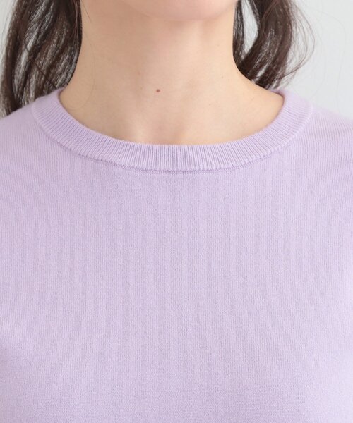 SHOO・LA・RUE(シューラルー)の「【洗濯機可/S-LL】手元美しく パールボタン&お袖編み柄切り替えニット(ニット/セーター・レディース・ブラック/グレー/パープル・01/02/03/04)」の19枚目の写真
