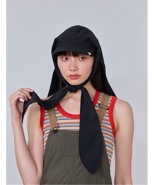 OVERRIDE（オーバーライド）の「OVERRIDE  REC SUNSHADE SCARF CAP SG / オーバーライド（キャップ・レディース・ライトグレー/ブラック・57~59cm）」の2枚目の写真