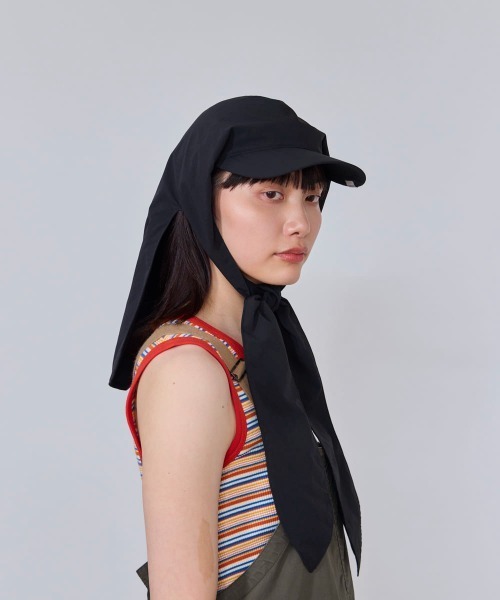 OVERRIDE（オーバーライド）の「OVERRIDE  REC SUNSHADE SCARF CAP SG / オーバーライド（キャップ・レディース・ライトグレー/ブラック・57~59cm）」の4枚目の写真