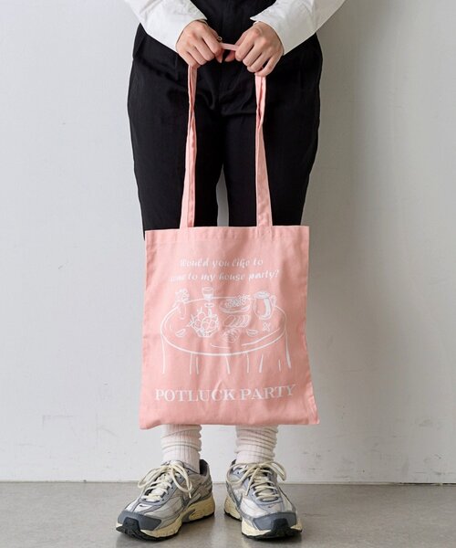BIRTHDAY BAR（バースデイバー）の「Food Party Tote　フードパーティートートバッグ（トートバッグ・レディース・ベージュ/カーキ/ピンク/グリーン・0）」の4枚目の写真