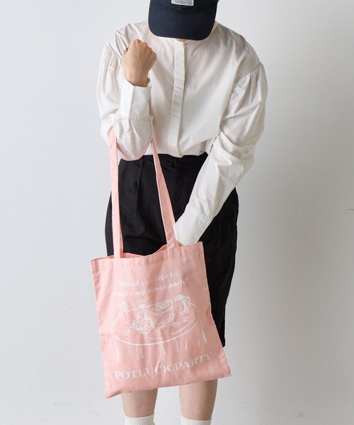 BIRTHDAY BAR（バースデイバー）の「Food Party Tote　フードパーティートートバッグ（トートバッグ・レディース・ベージュ/カーキ/ピンク/グリーン・0）」の15枚目の写真