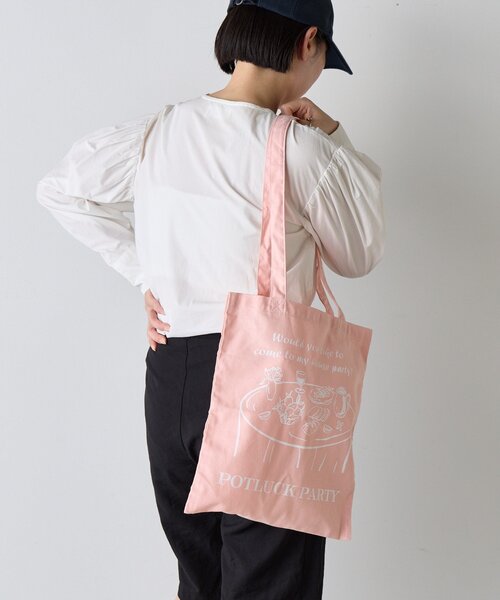 BIRTHDAY BAR（バースデイバー）の「Food Party Tote　フードパーティートートバッグ（トートバッグ・レディース・ベージュ/カーキ/ピンク/グリーン・0）」の14枚目の写真
