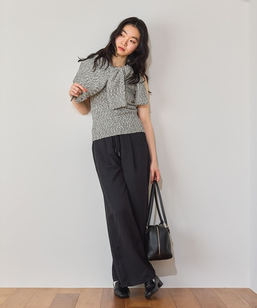 mysty woman(ミスティウーマン)の「サッカーストライプパンツ 647267(その他パンツ・レディース・ブラック/ベージュ/ネイビー・FREE)」の6枚目の写真