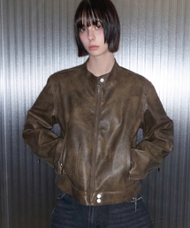 RENSE（レンセ）の「Vegan Leather Biker Jacket Brown（ライダースジャケット）」