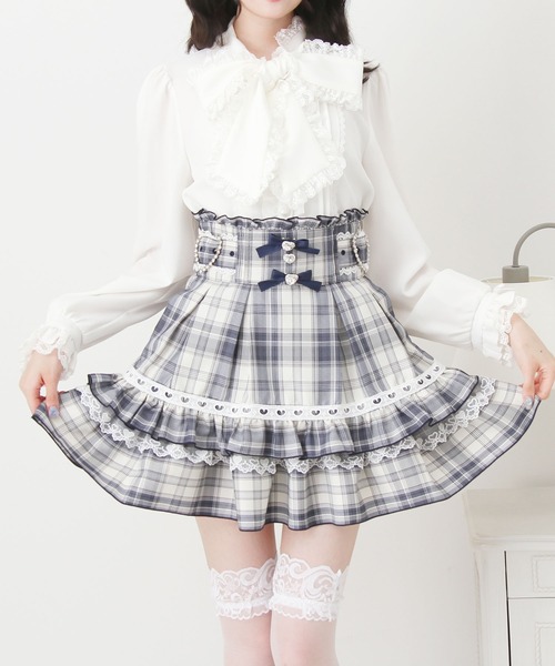 ハートバックルビジューフレアスカート（スカート）｜DearMyLove