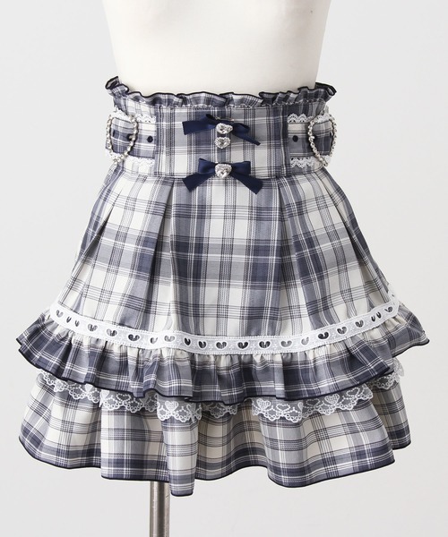 DearMyLove(ディアマイラブ)の「ハートバックルビジューフレアスカート(スカート・レディース・チェック/ブラック・LARGE/3L/MEDIUM)」の13枚目の写真