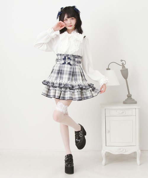 DearMyLove(ディアマイラブ)の「ハートバックルビジューフレアスカート(スカート・レディース・チェック/ブラック・LARGE/3L/MEDIUM)」の11枚目の写真