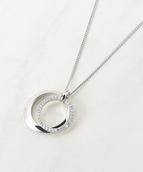 grove（グローブ）の「ダブルメタルビジューリングネックレス（ネックレス・レディース・ゴールド/ピンクゴールド/シルバー・00）」の2枚目の写真