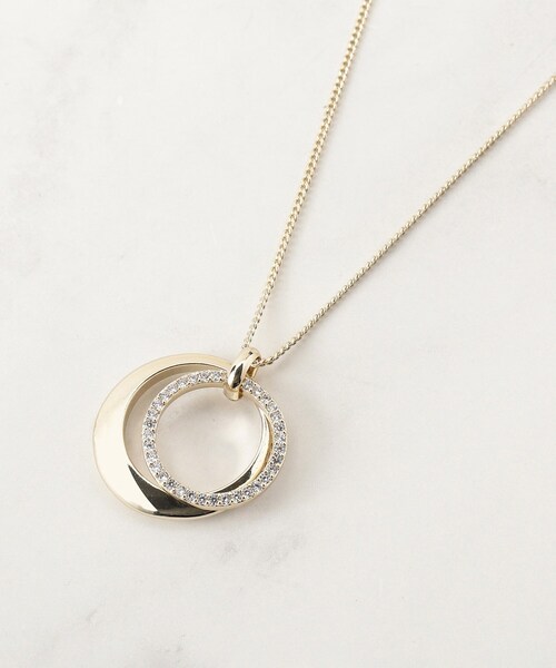 grove（グローブ）の「ダブルメタルビジューリングネックレス（ネックレス・レディース・ゴールド/ピンクゴールド/シルバー・00）」の3枚目の写真
