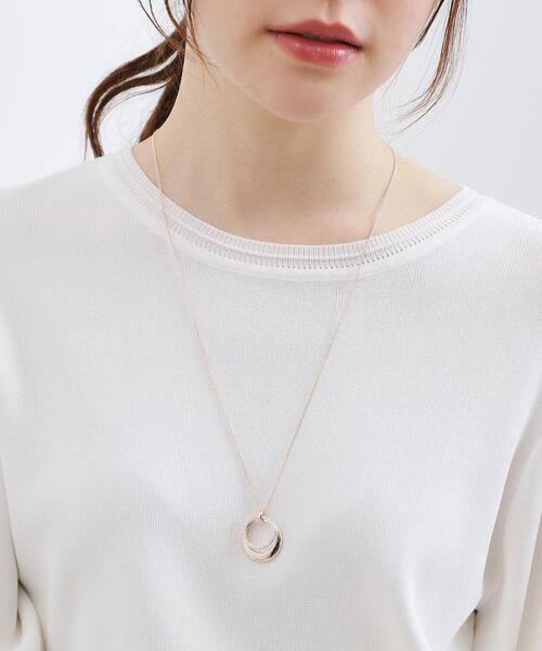 grove（グローブ）の「ダブルメタルビジューリングネックレス（ネックレス・レディース・ゴールド/ピンクゴールド/シルバー・00）」の7枚目の写真