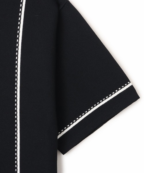 atmos（アトモス）の「atmos Milano Rib Open Coller Knit Shirt  / アトモス ミラノ リブ オープン カラー ニット シャツ（ニット/セーター・メンズ・ライトブルー/ホワイト/ブラック・M/XL/L）」の6枚目の写真