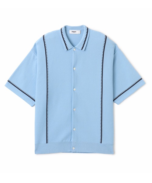 atmos（アトモス）の「atmos Milano Rib Open Coller Knit Shirt  / アトモス ミラノ リブ オープン カラー ニット シャツ（ニット/セーター・メンズ・ライトブルー/ホワイト/ブラック・M/XL/L）」の10枚目の写真
