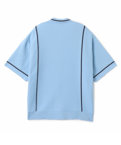 atmos（アトモス）の「atmos Milano Rib Open Coller Knit Shirt  / アトモス ミラノ リブ オープン カラー ニット シャツ（ニット/セーター・メンズ・ライトブルー/ホワイト/ブラック・M/XL/L）」の13枚目の写真