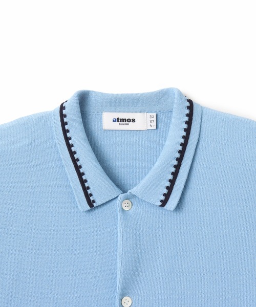 atmos（アトモス）の「atmos Milano Rib Open Coller Knit Shirt  / アトモス ミラノ リブ オープン カラー ニット シャツ（ニット/セーター・メンズ・ライトブルー/ホワイト/ブラック・M/XL/L）」の9枚目の写真