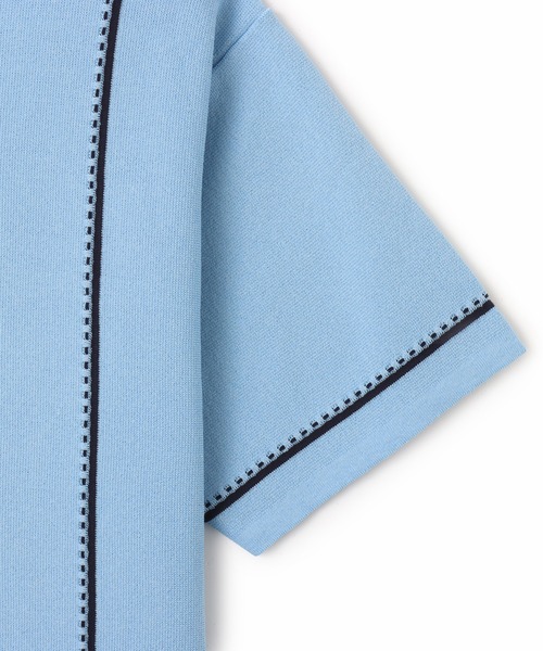 atmos（アトモス）の「atmos Milano Rib Open Coller Knit Shirt  / アトモス ミラノ リブ オープン カラー ニット シャツ（ニット/セーター・メンズ・ライトブルー/ホワイト/ブラック・M/XL/L）」の11枚目の写真