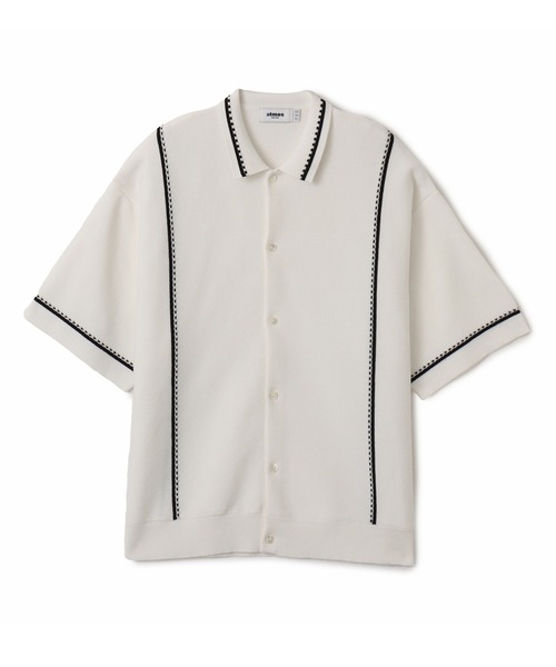 atmos（アトモス）の「atmos Milano Rib Open Coller Knit Shirt  / アトモス ミラノ リブ オープン カラー ニット シャツ（ニット/セーター・メンズ・ライトブルー/ホワイト/ブラック・M/XL/L）」の15枚目の写真