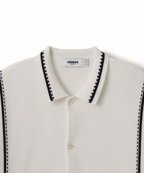 atmos（アトモス）の「atmos Milano Rib Open Coller Knit Shirt  / アトモス ミラノ リブ オープン カラー ニット シャツ（ニット/セーター・メンズ・ライトブルー/ホワイト/ブラック・M/XL/L）」の14枚目の写真