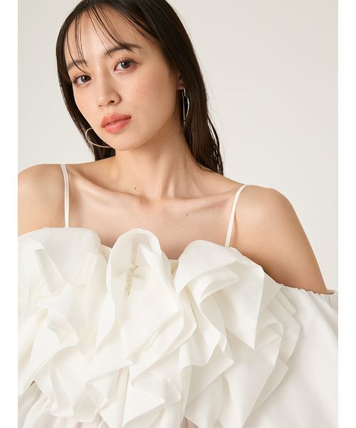 FRAY I.D（フレイアイディー）の「フラワーライクフリルペプラムブラウス（シャツ/ブラウス・レディース・ブルー/ホワイト/ブラック・F）」の8枚目の写真